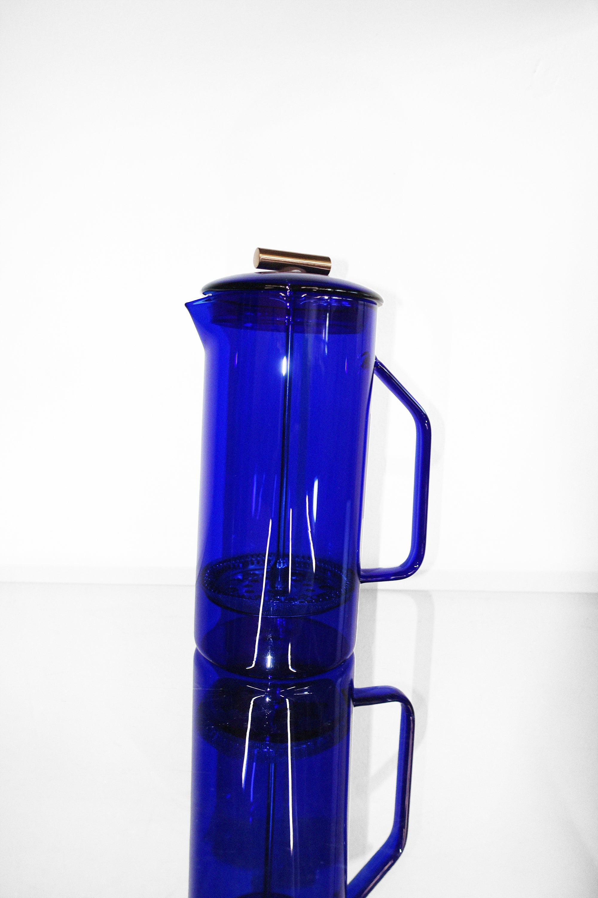 850mL Glass French Press in Cobalt