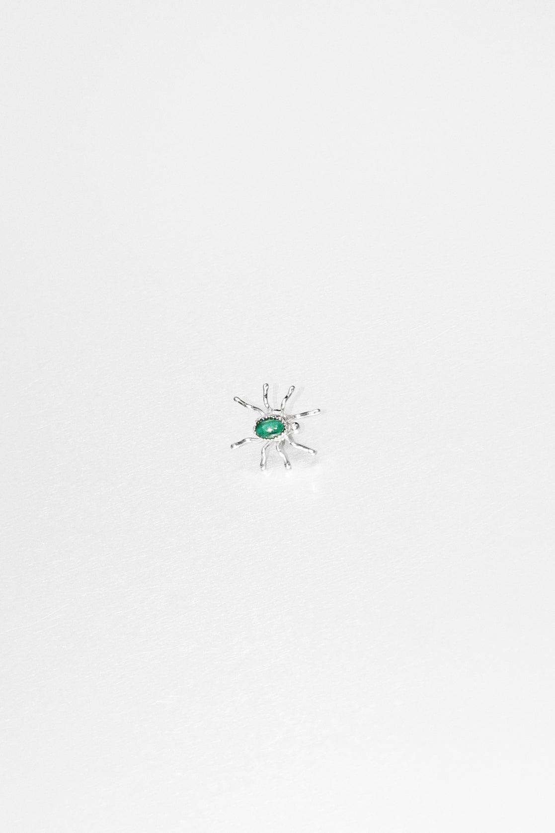 Spider Earring in Sterling Silver & Malachite