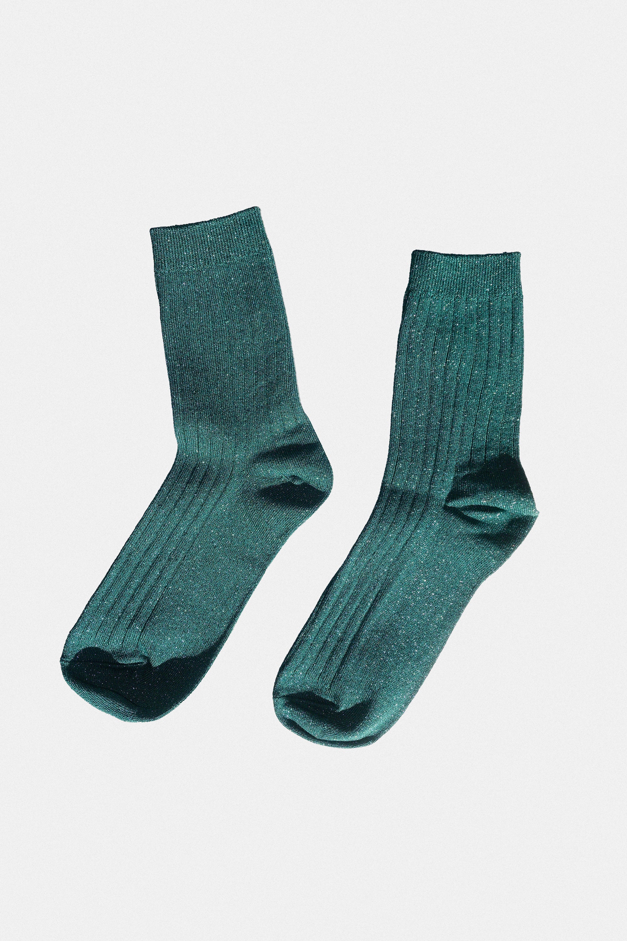 Her Socks in Spruce Glitter by Le Bon Shoppe