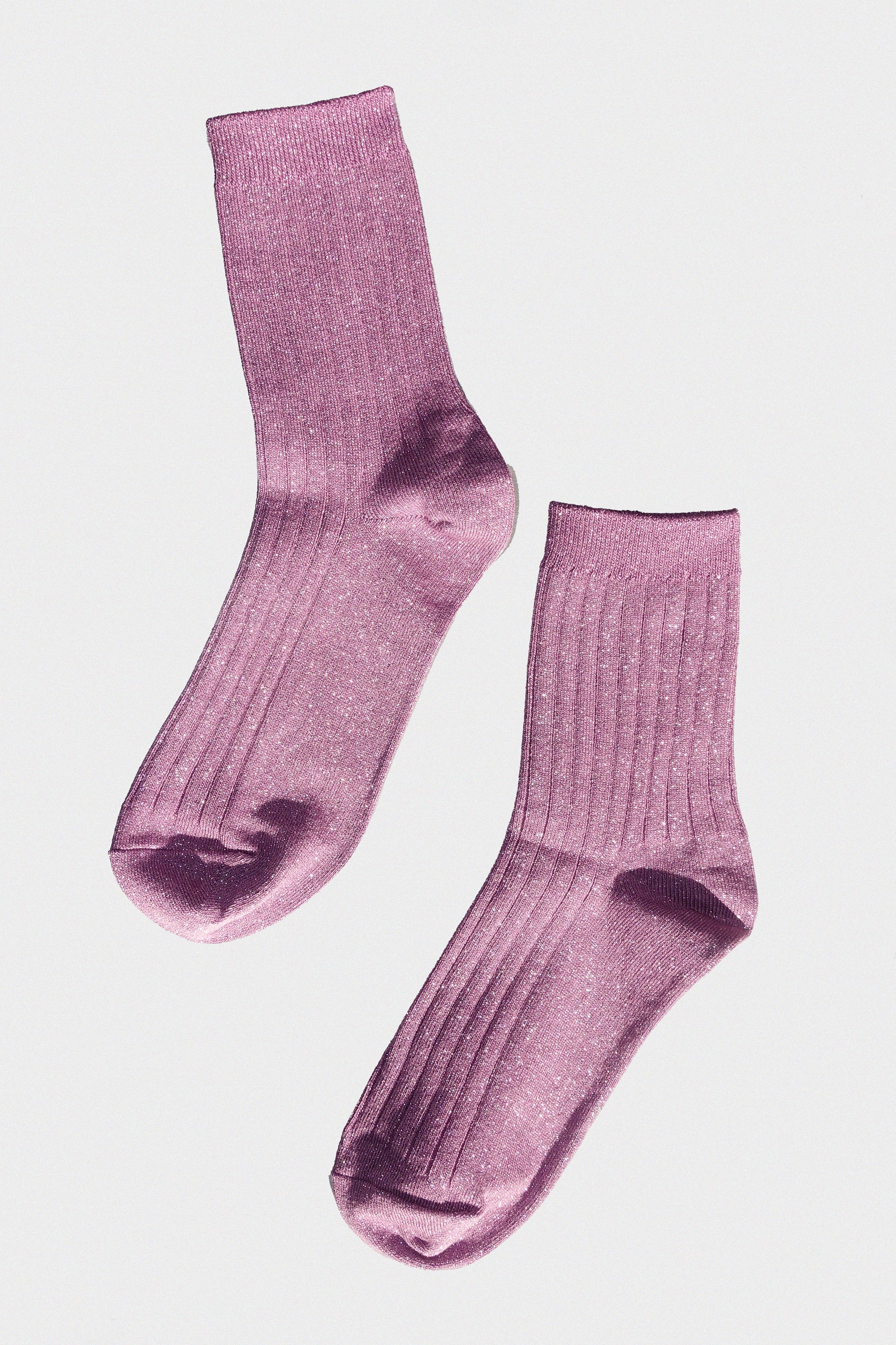 Her Socks in Lilac Glitter