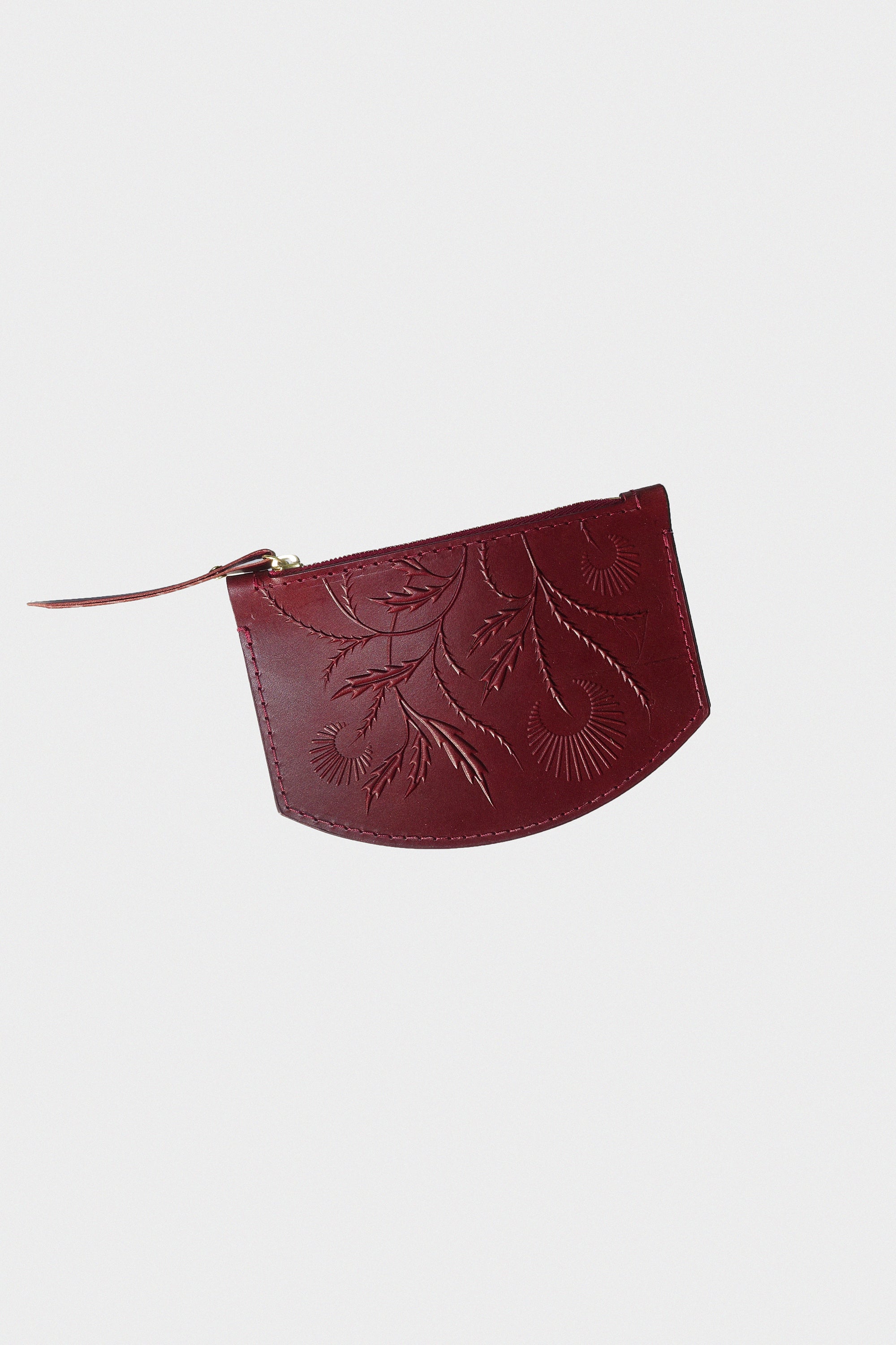 Cosmic Thistle Coin Pouch in Oxblood