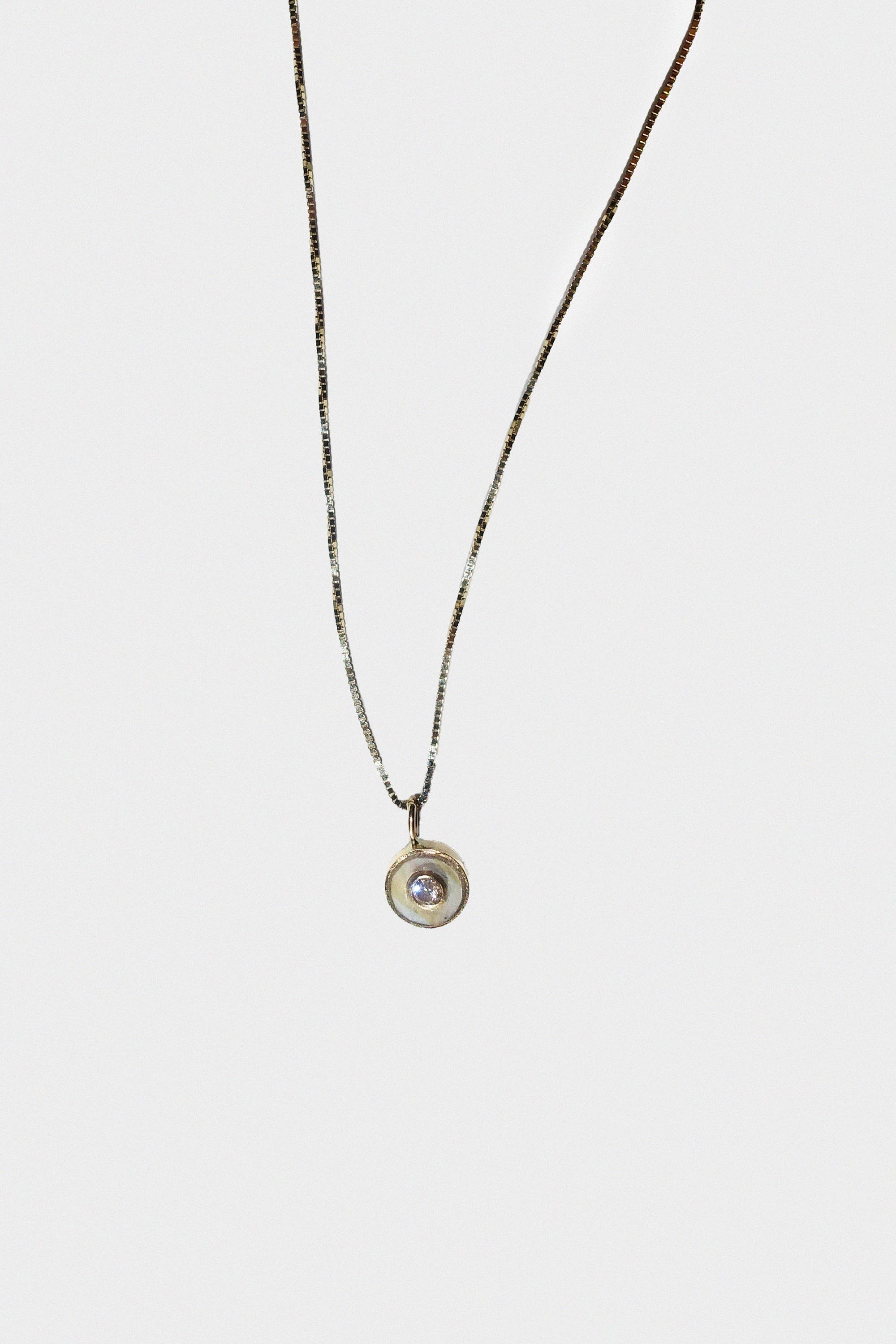 Shobu Necklace in 14k Yellow Gold & Mother of Pearl