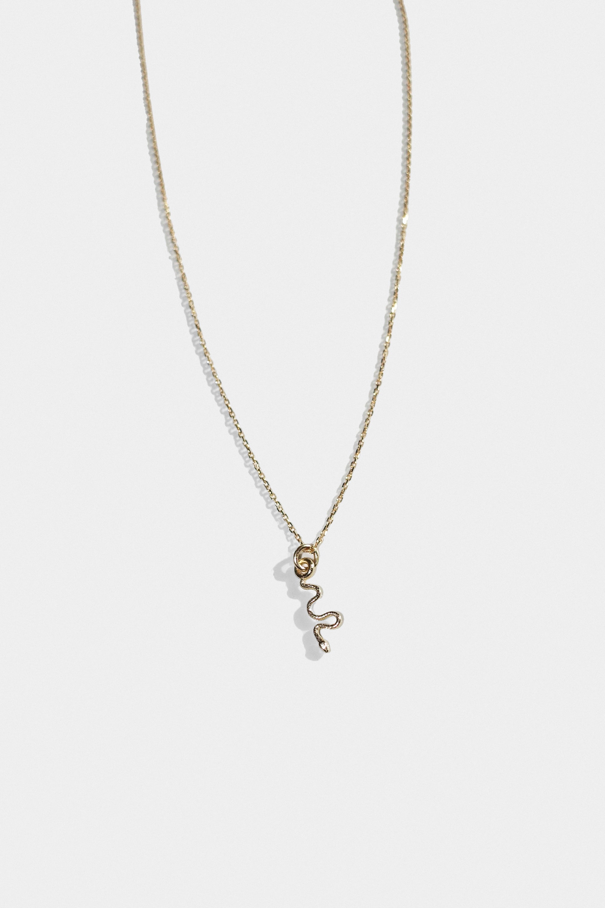 Itty Bitty Snake Pendant Necklace in 14k Gold