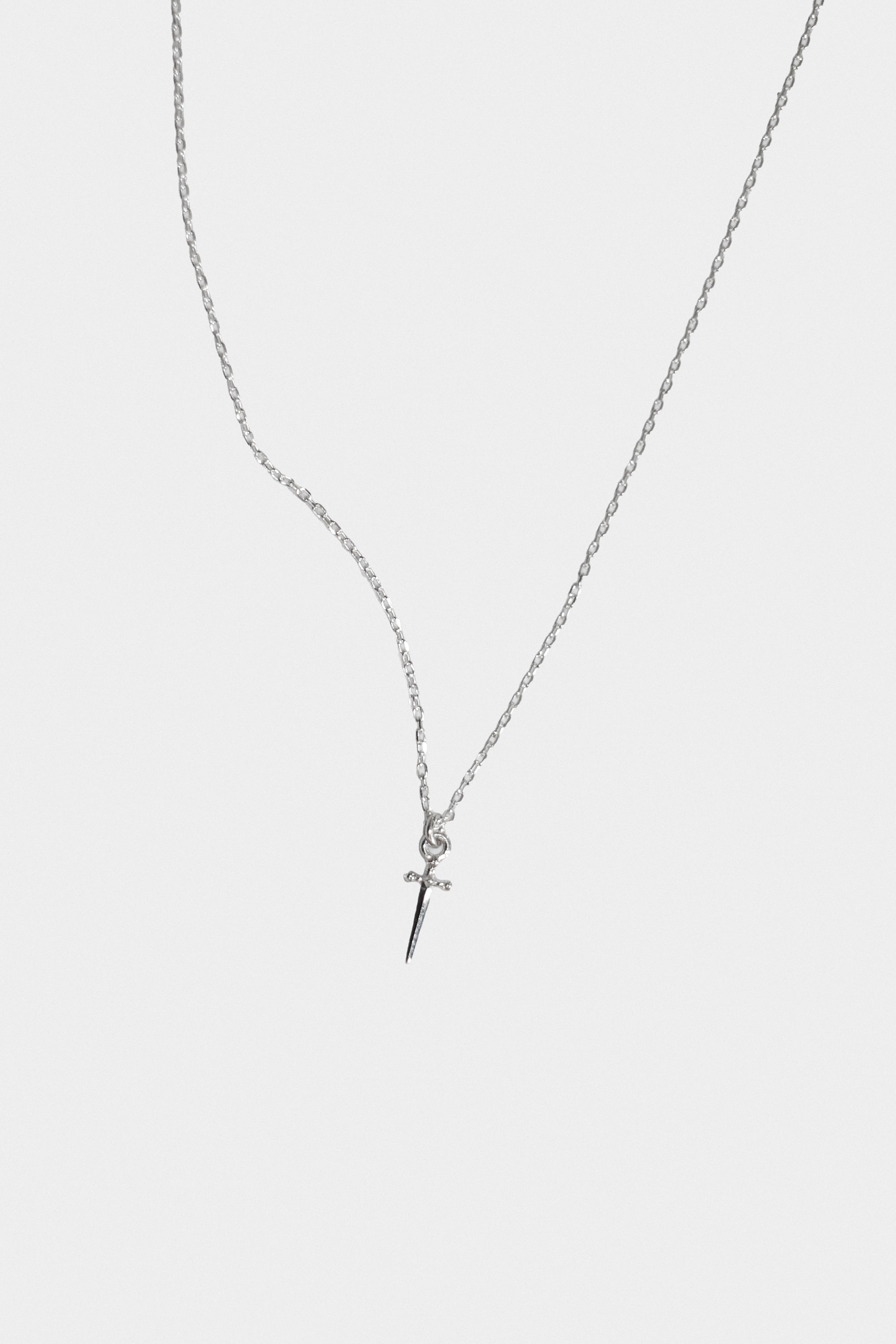 Itty Bitty Sword Pendant Necklace in Sterling Silver