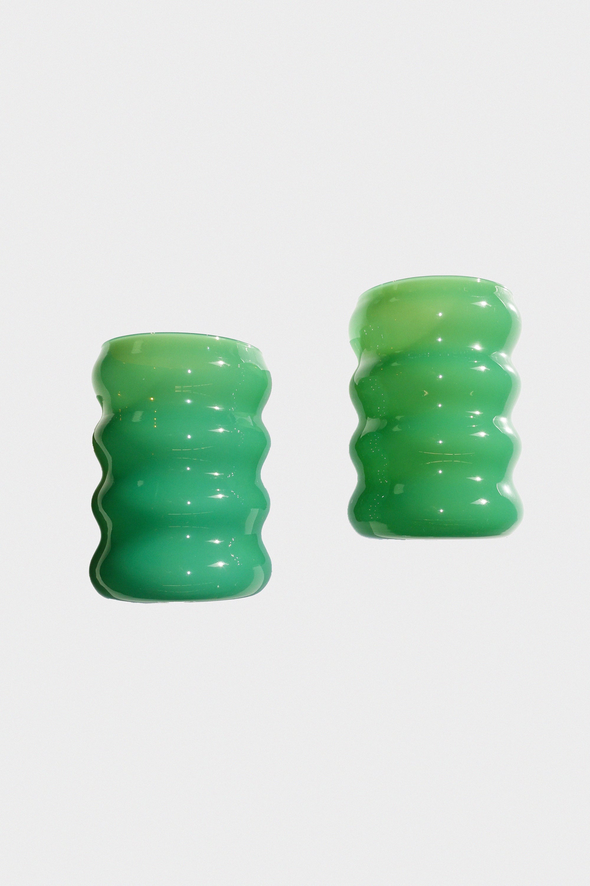 Opaque Ripple Cup in 6oz Jade: Set of Two by Sophie Lou Jacobsen