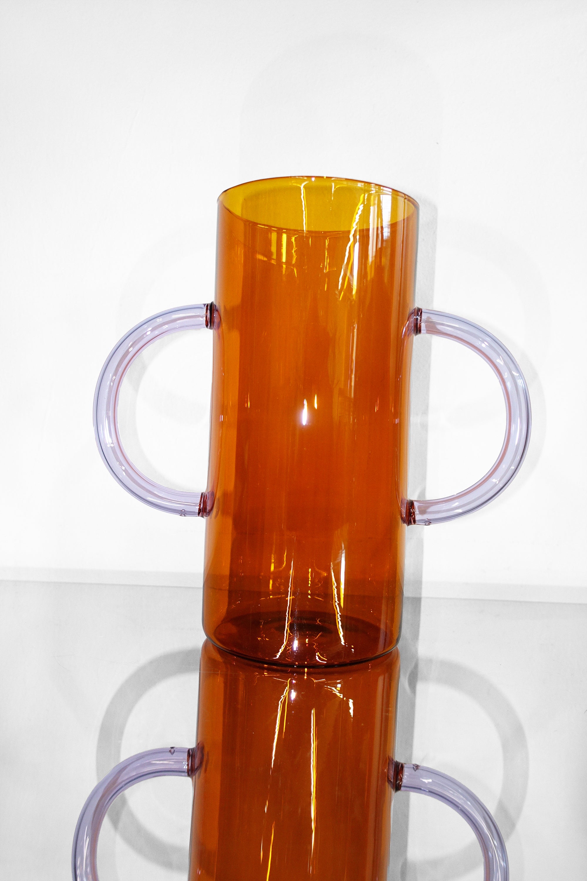Handle Vase in Amber & Lilac by Sophie Lou Jacobsen 