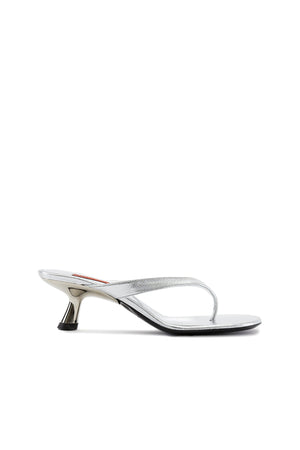 Beep Thong Sandal in Silver by Simon Miller