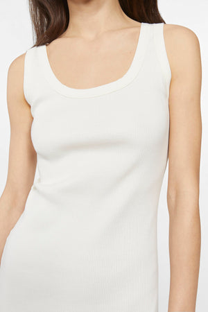 Jump Rib Top in White Organic Cotton by Rodebjer