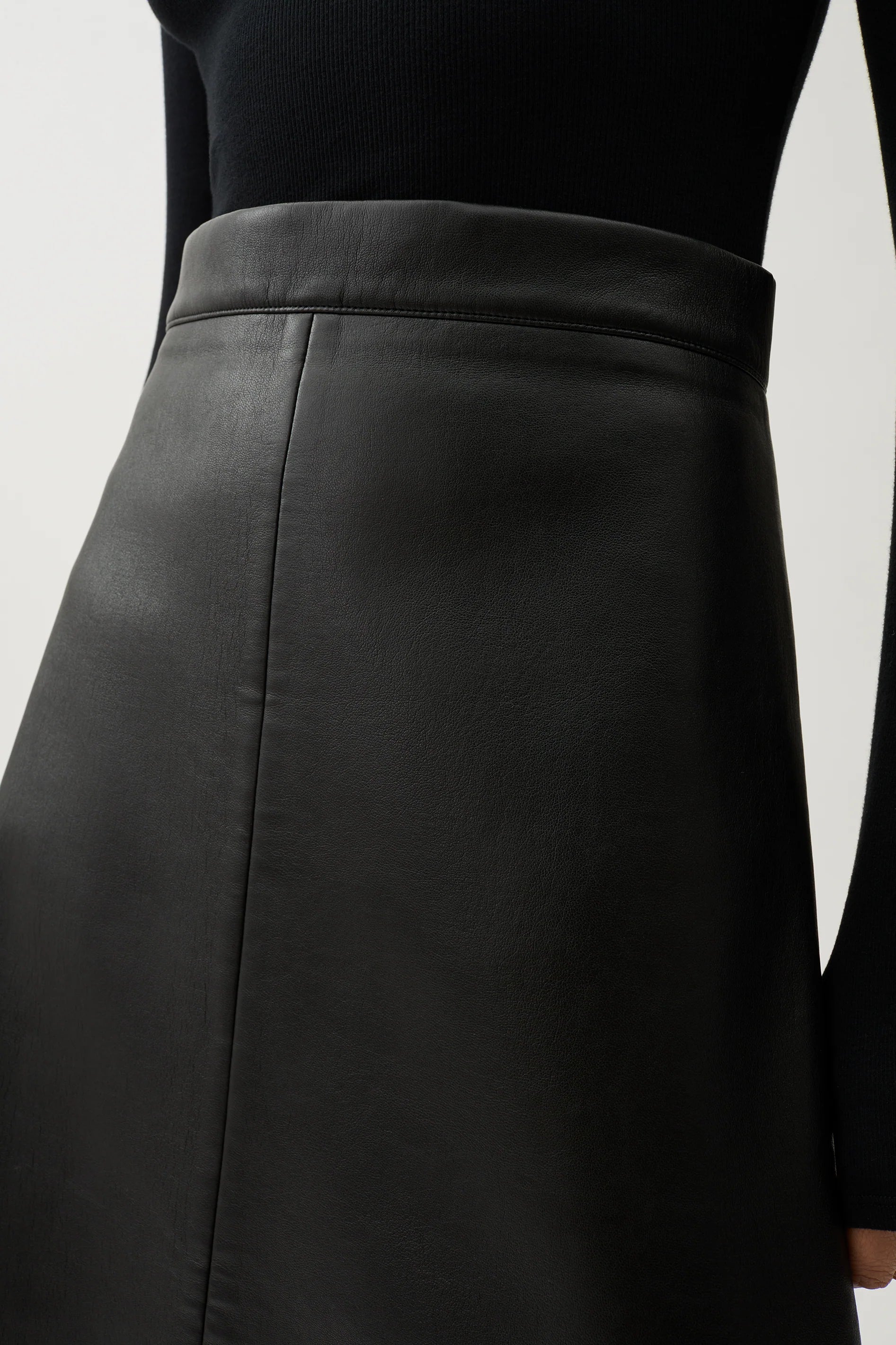 Amalia Skirt in Black Recycled Leather