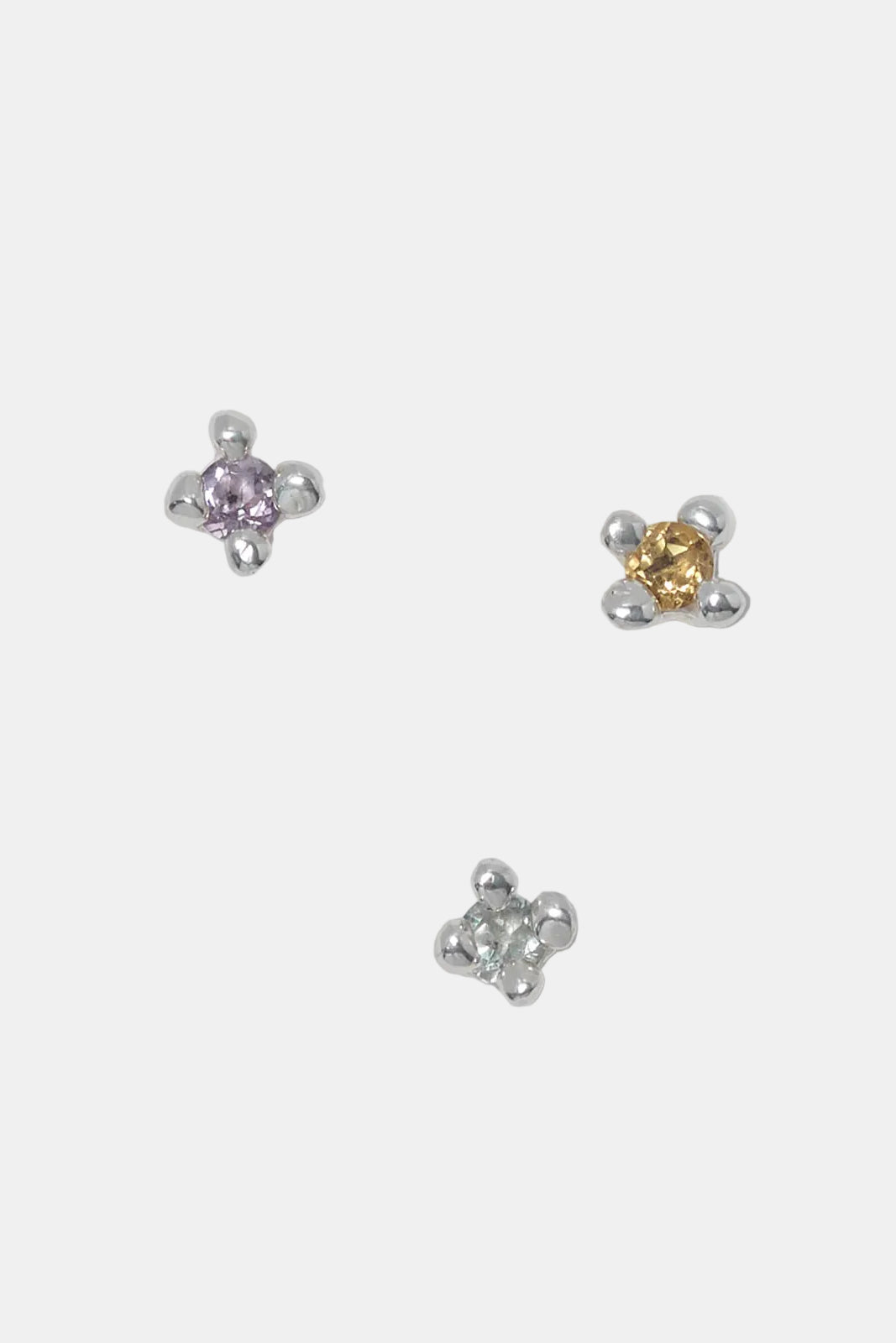Dotto Stud in Sterling Silver & Citrine