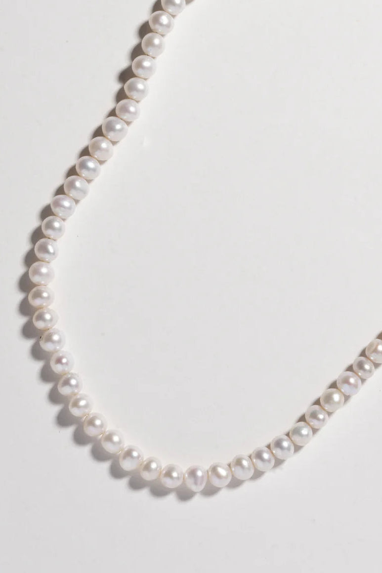 Patta Collar in Sterling Silver & Pearls