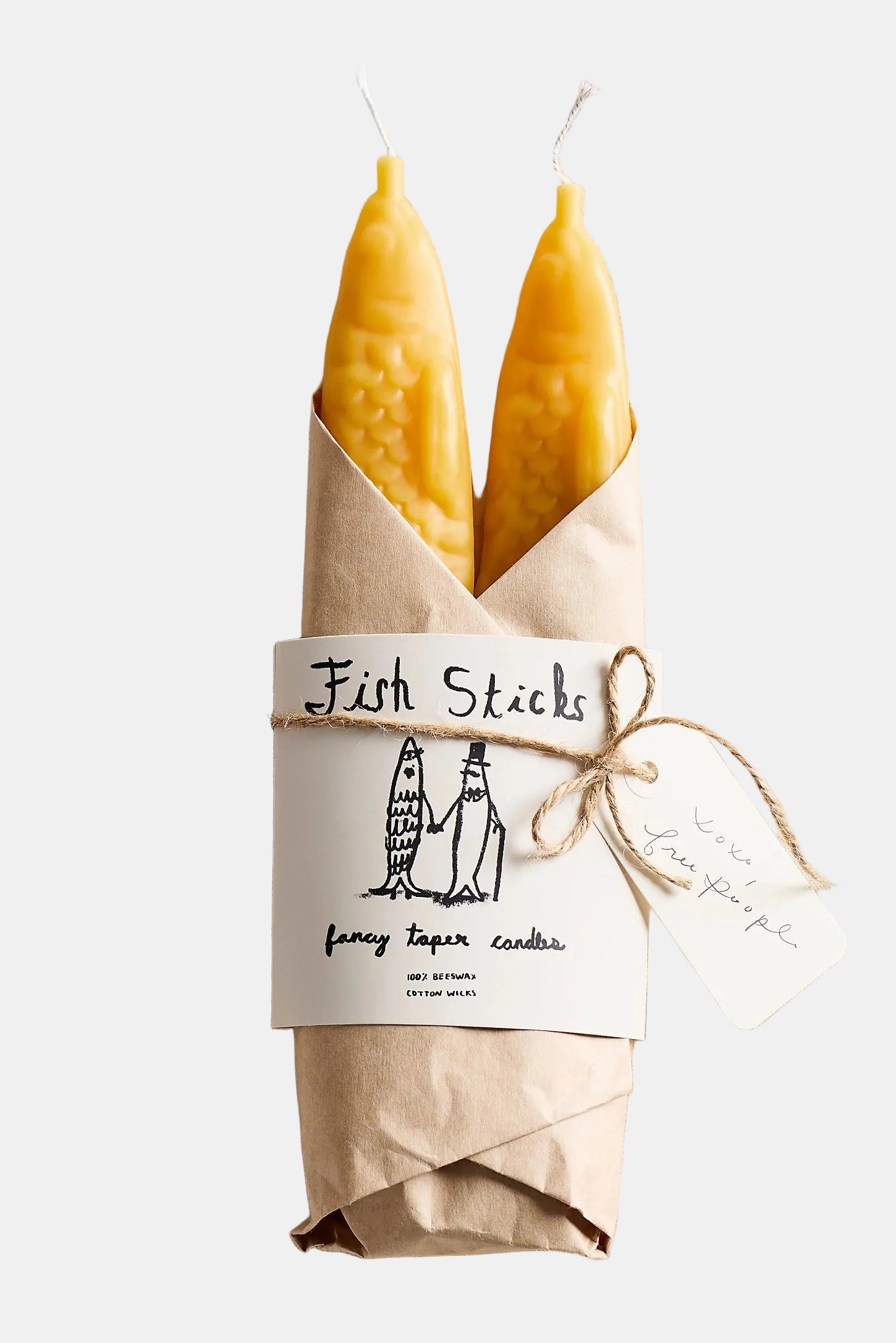 Fish Sticks Beeswax Taper Candles