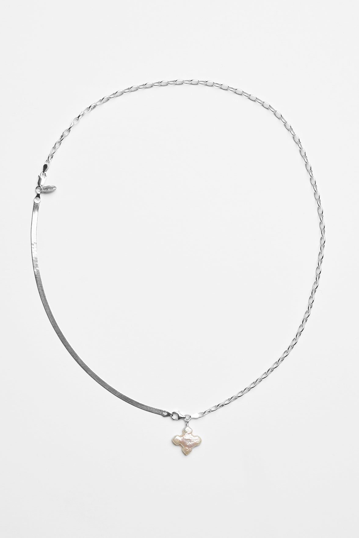 High on Hope Alta Necklace: Pearl Cross by Santangelo