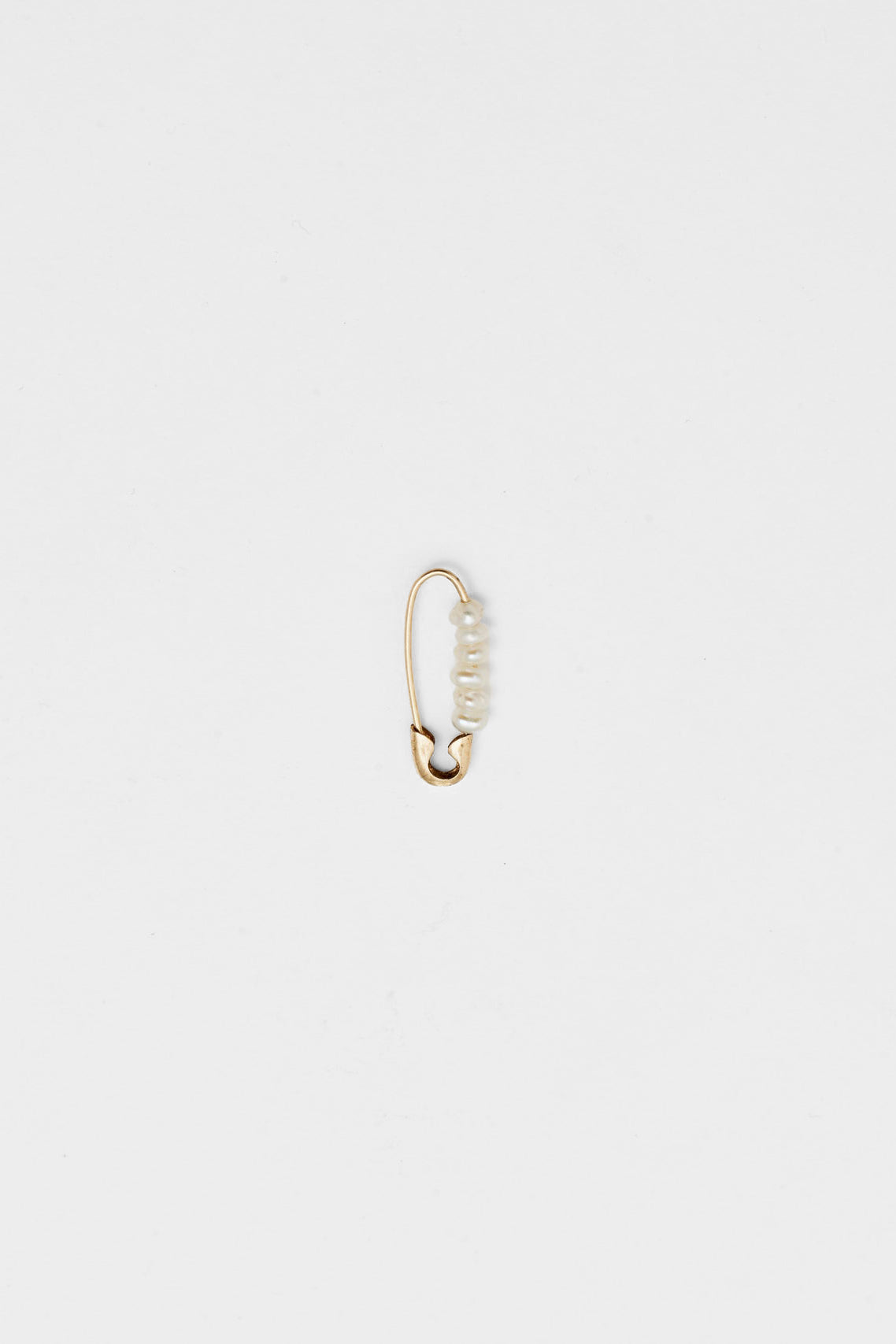Mini Friendship Safety Pin Earring in 14k Yellow Gold