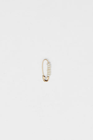 Mini Friendship Safety Pin Earring in 14k Yellow Gold