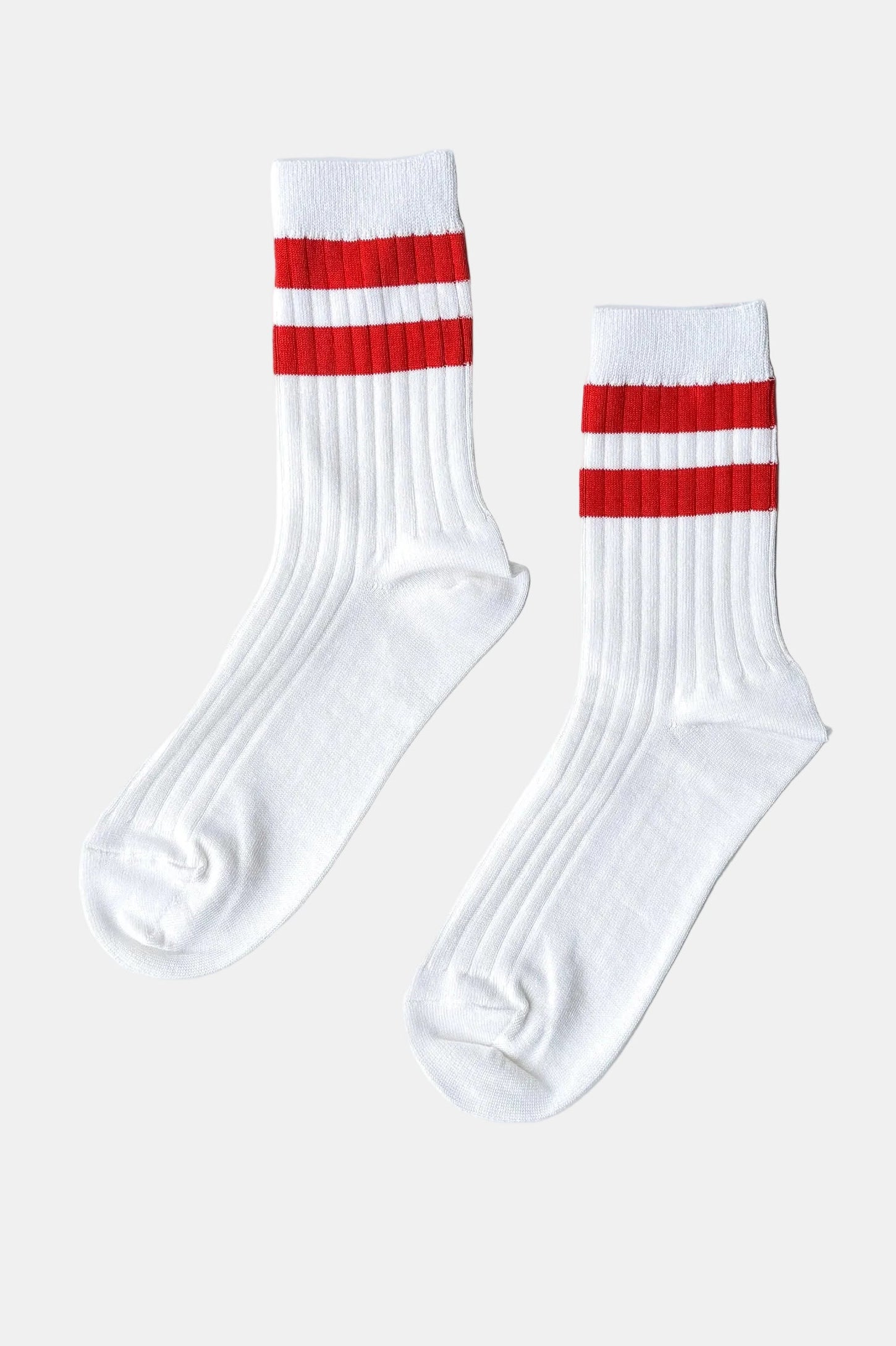 Her Varsity Socks in White & Coral
