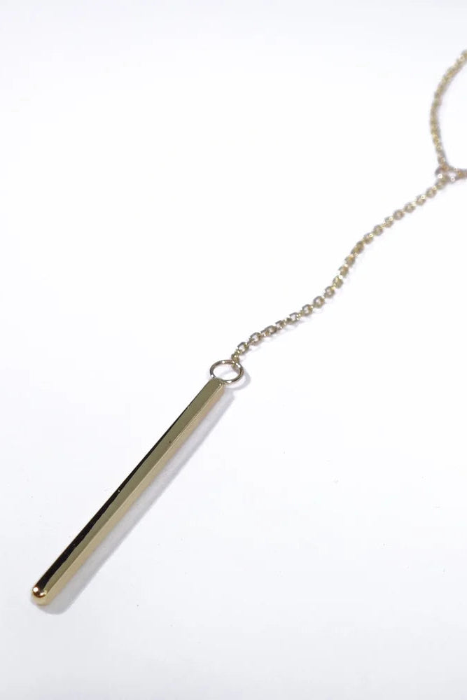 Linear Y Necklace in 14k Recycled Gold