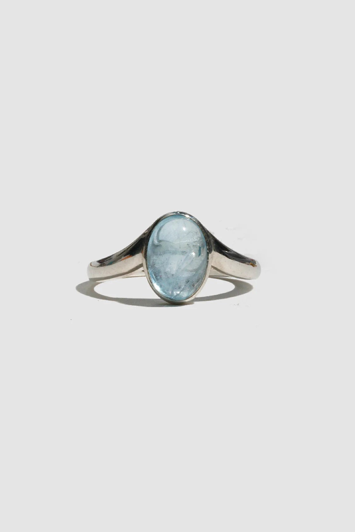 Horizon Ring in Sterling Silver & Aquamarine