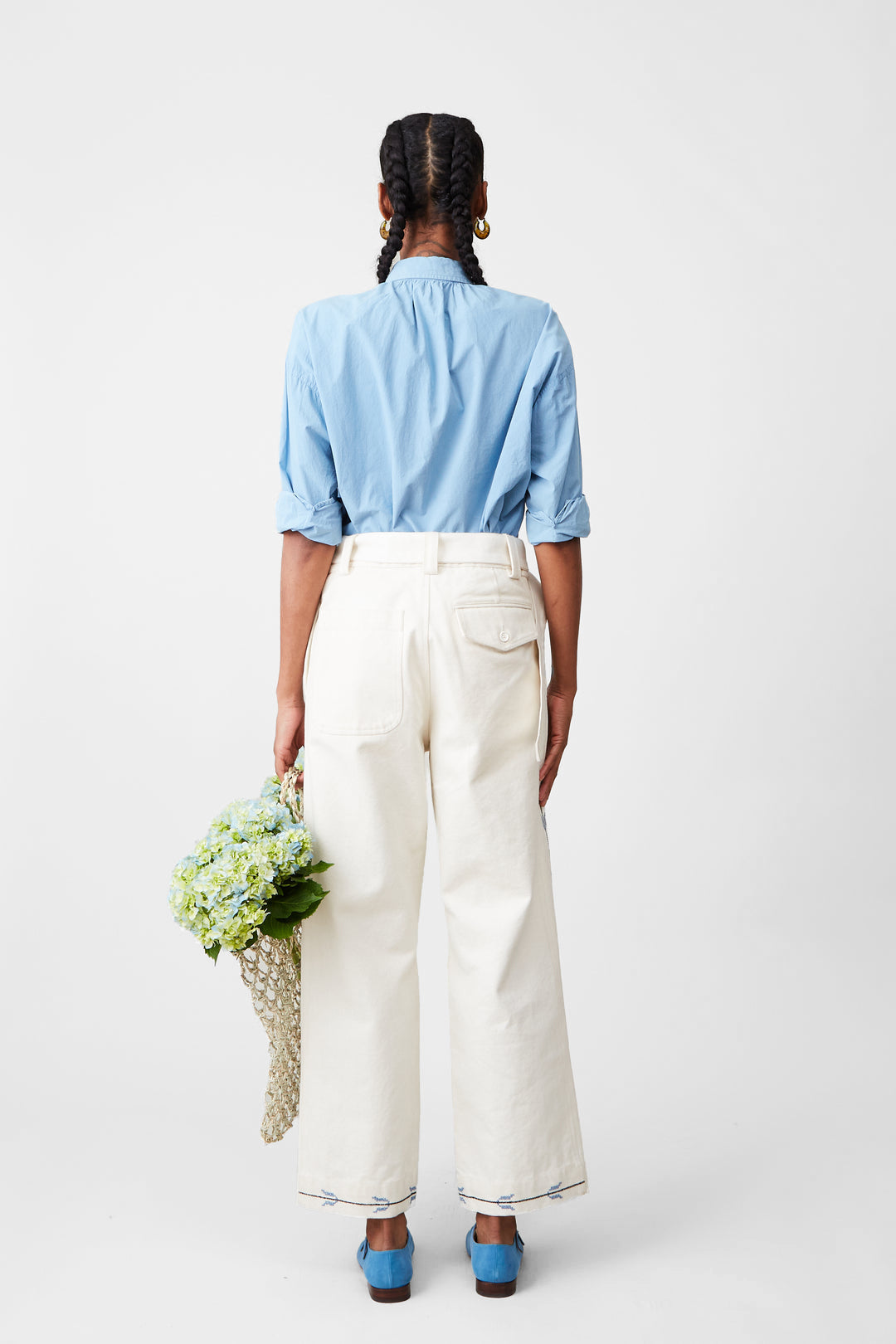 Leslie Pant in Embroidered Canvas by Caron Callahan http://www.shoprecital.com