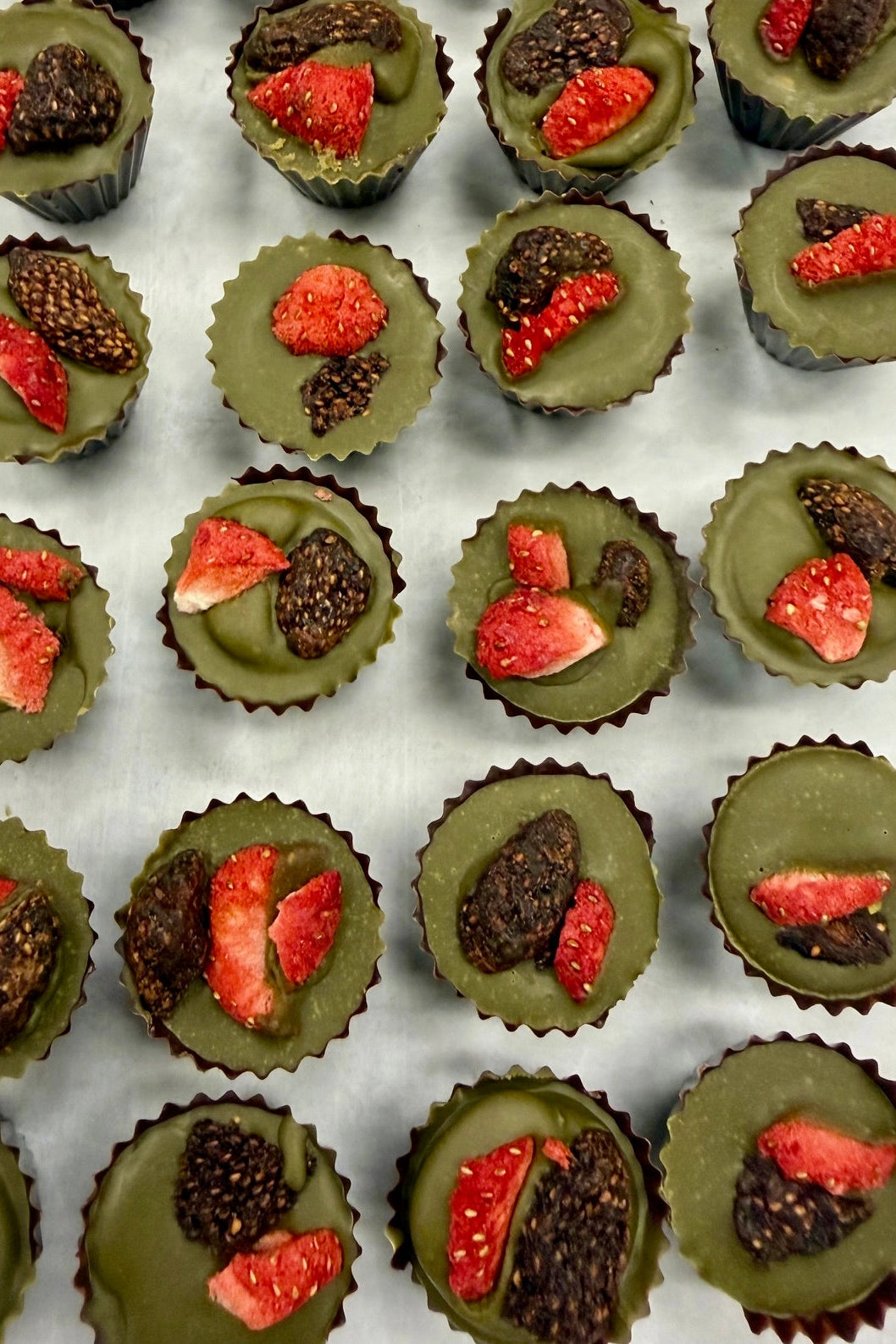 Matcha Strawberry Mini Cups