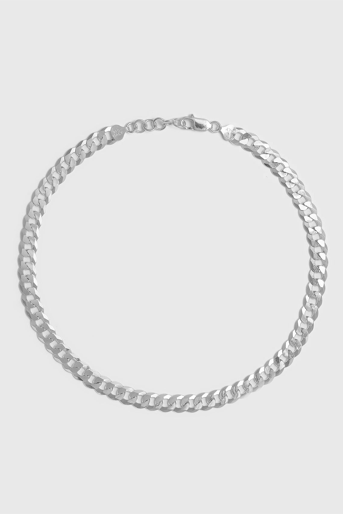 Flat Curb Chain in Sterling Silver