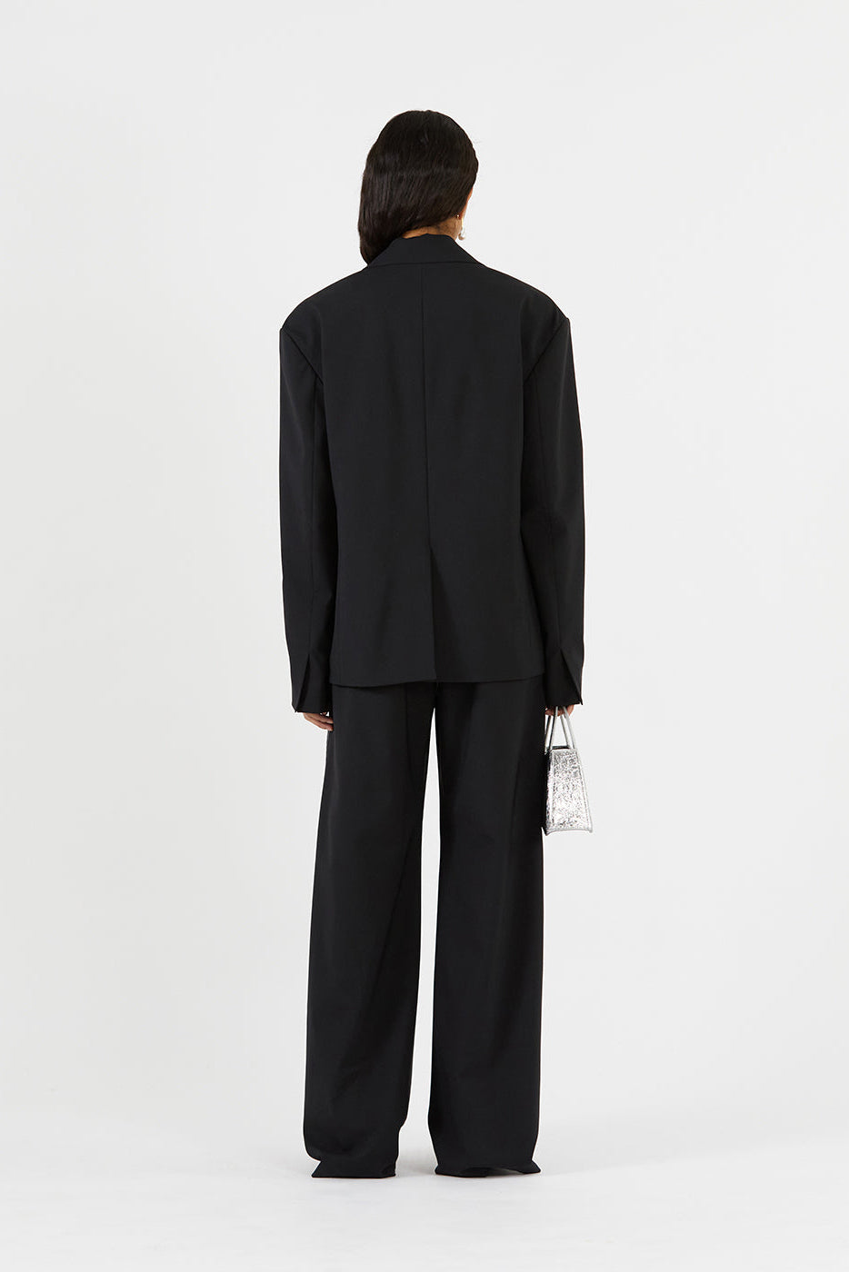 Karyn Jacket in Black Wool Blend Suiting