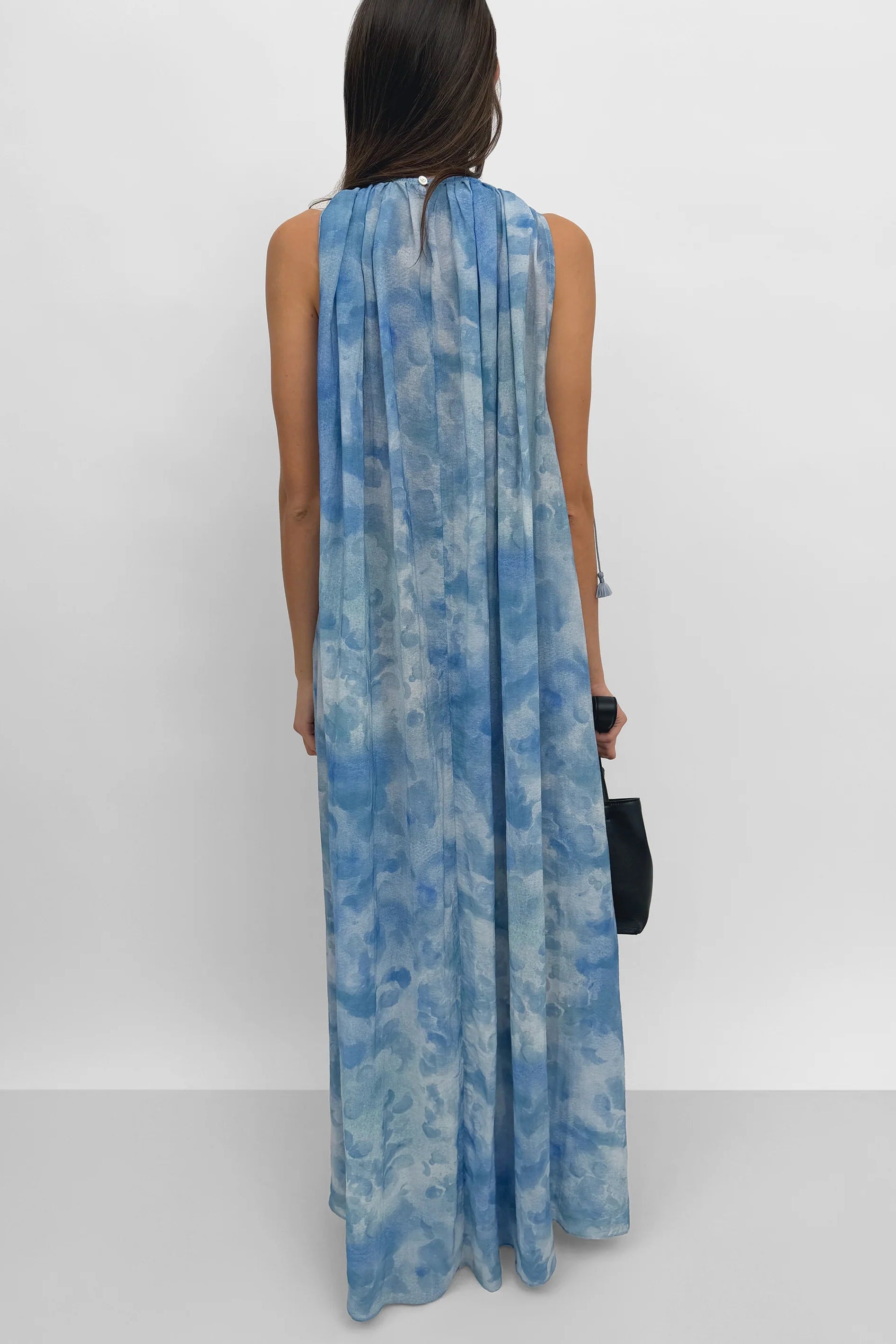 Lobelia Maxi Halterneck Dress in Clouds