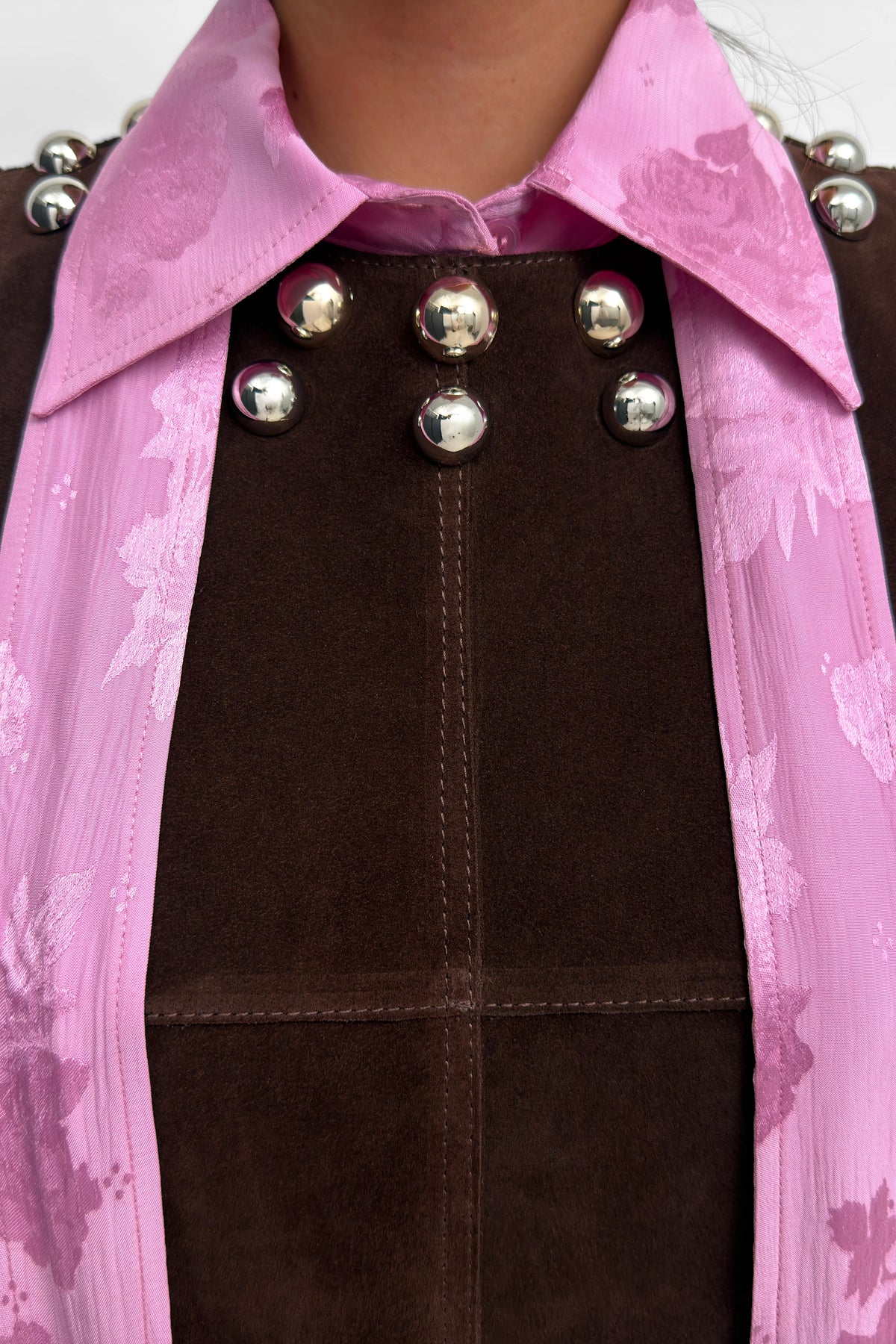 Minji Suede Dress in Dark Coffee