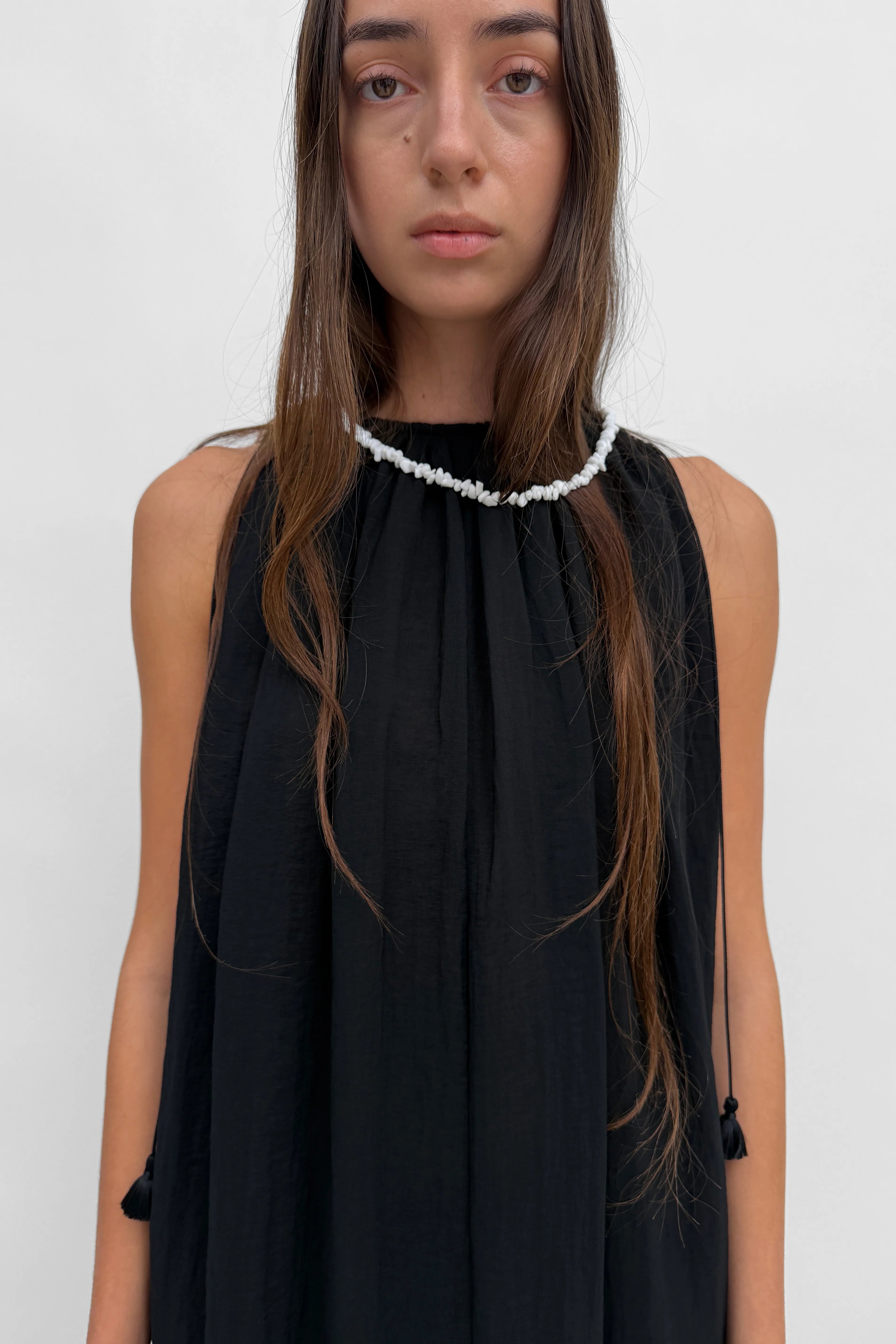 Lobelia Maxi Halter Neck Dress in Mona Lisa