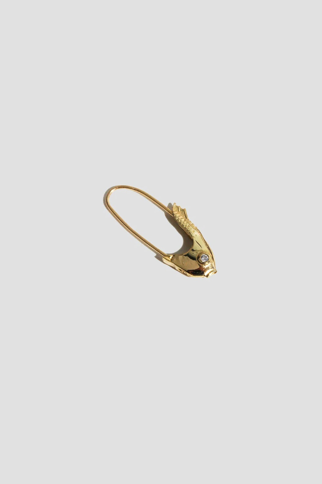 Pisces Safety Pin Earring in Gold
