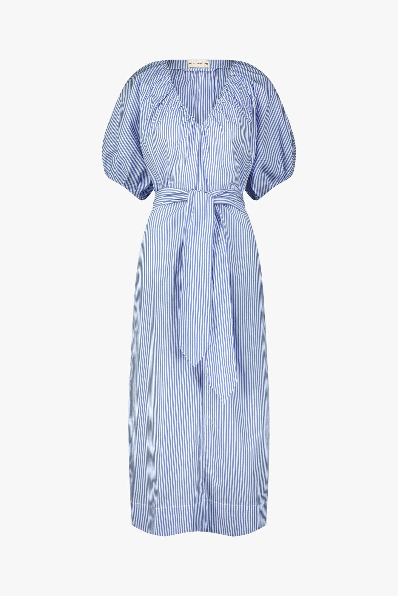 Alora Dress in Blue & White by Mara Hoffman http://www.shoprecital.com