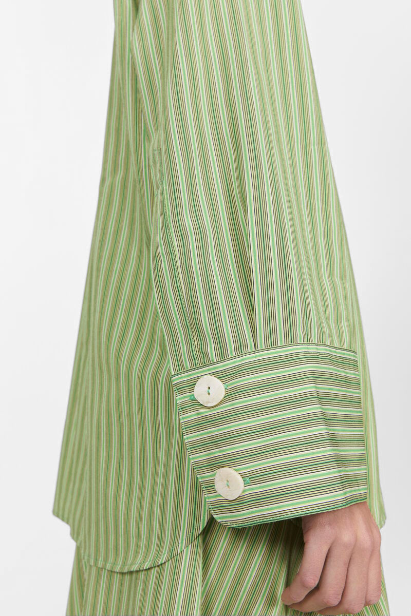 Sunshine Stripe Shirt in Green by Rodebjer