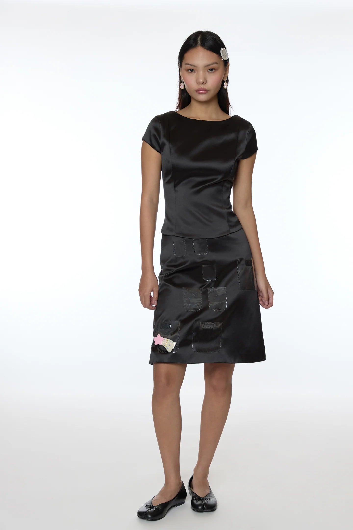 Keeps Skirt in Black Satin
