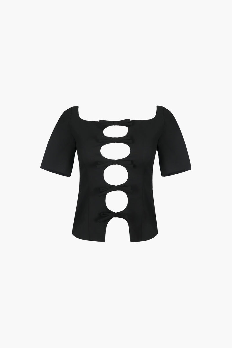 Sorrel Top in Black by Sandy Liang