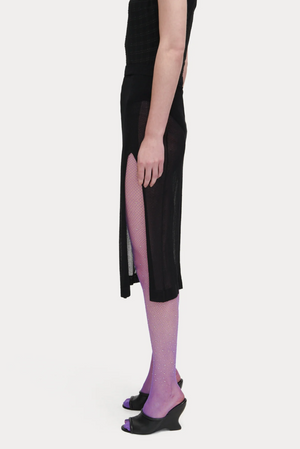 Abreu Skirt in Black Gauzy Knit by Rachel Comey