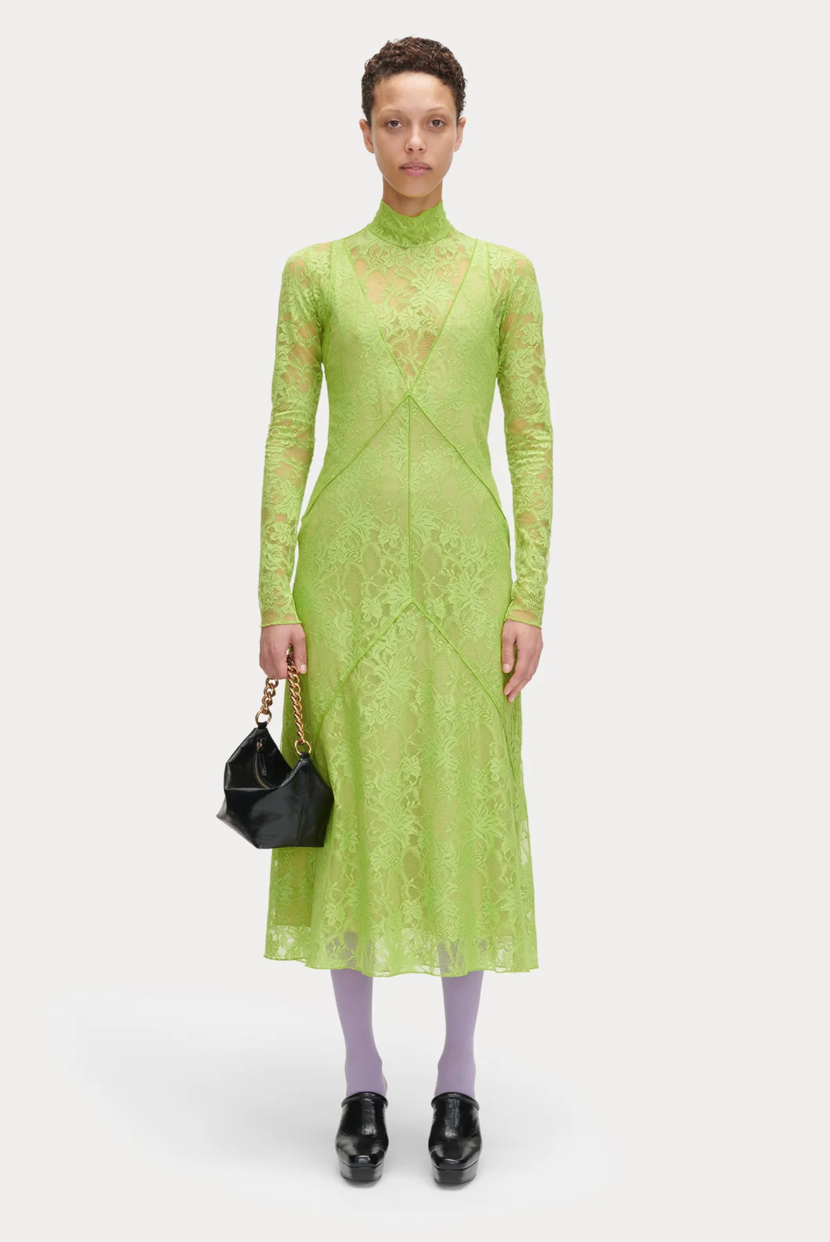 Demil Dress in Lime Slip Lace by Rachel Comey
