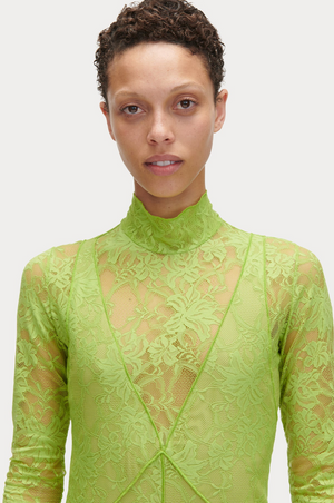 Demil Dress in Lime Slip Lace by Rachel Comey