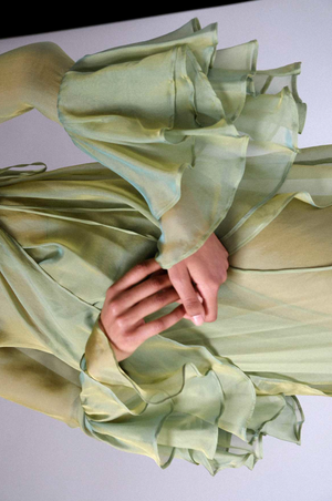 Giulia Top in Green Silk