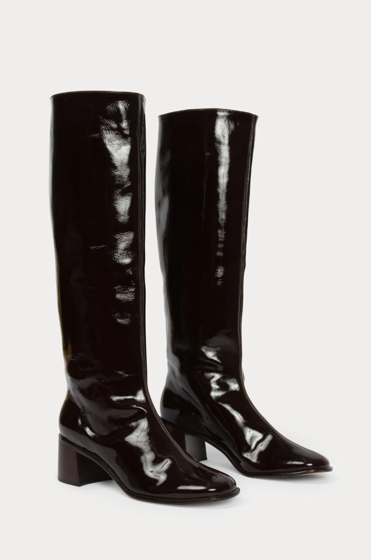 Sugarcane Boot in Brown Crinkle Patent Leather by Rachel Comey http://www.shoprecital.com