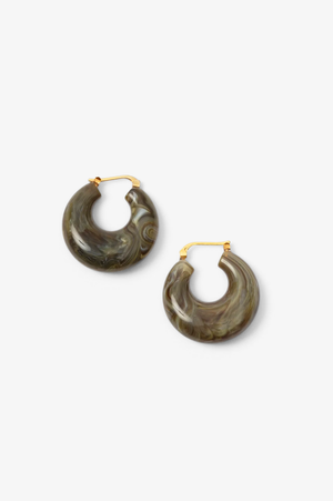 Grass Earring in Green Marble by Rachel Comey