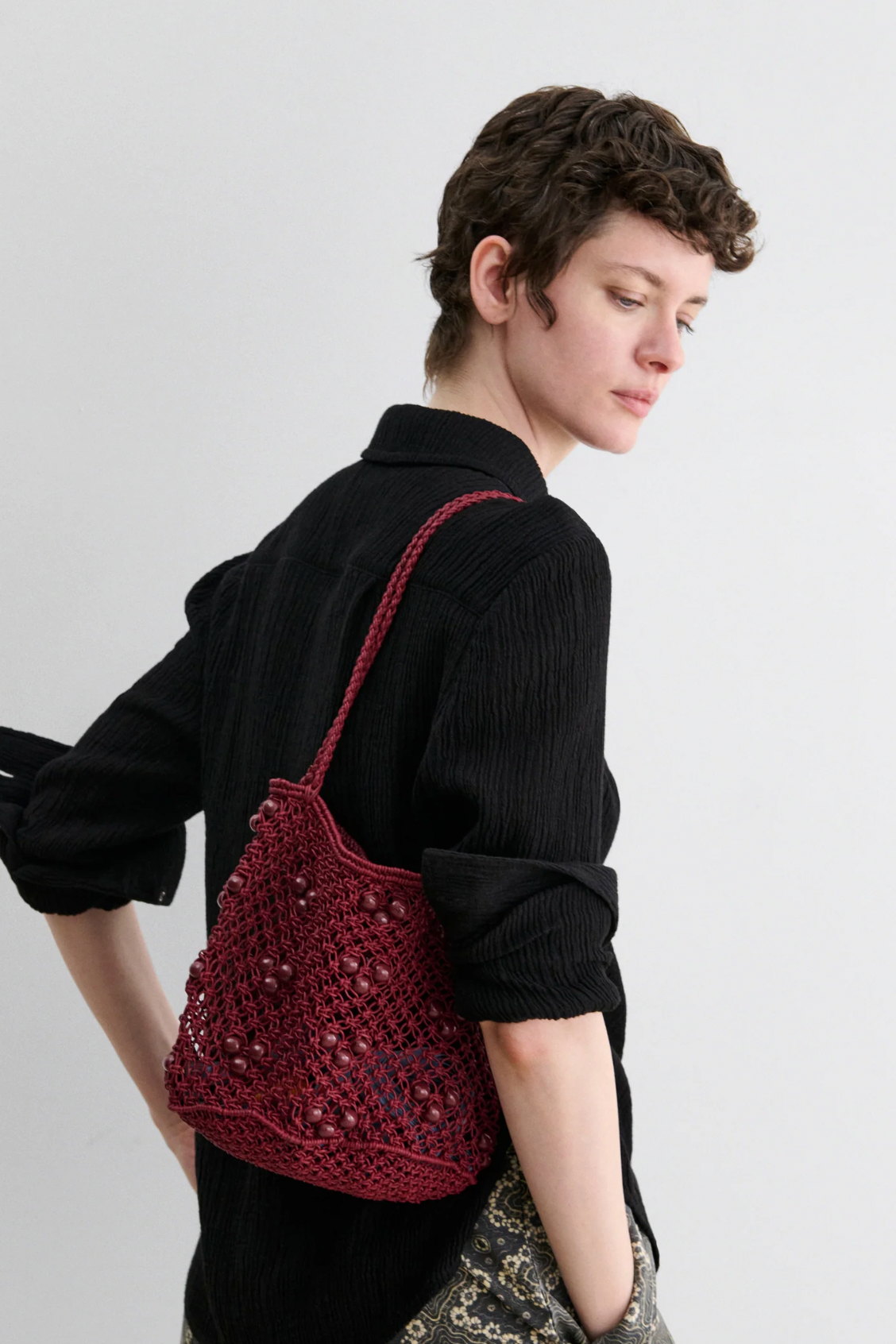 Mini Web Bag in Oxblood