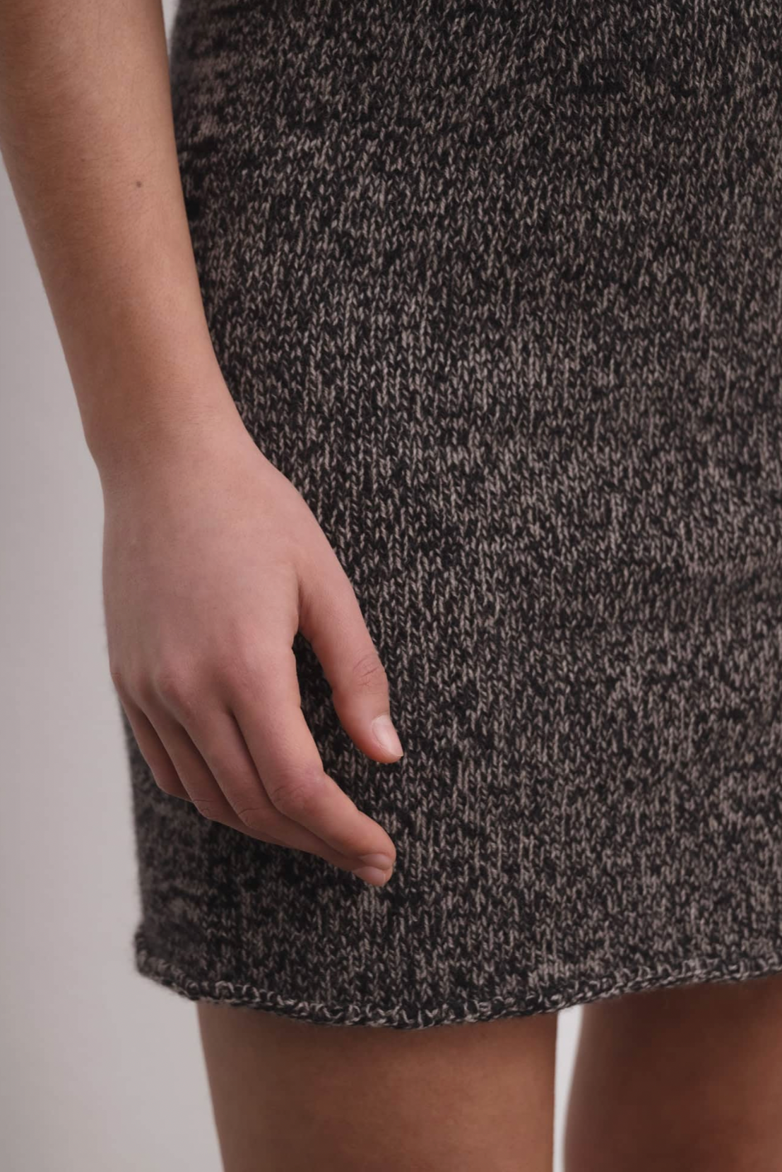 Kem Mini Skirt in Black & Camel Melange