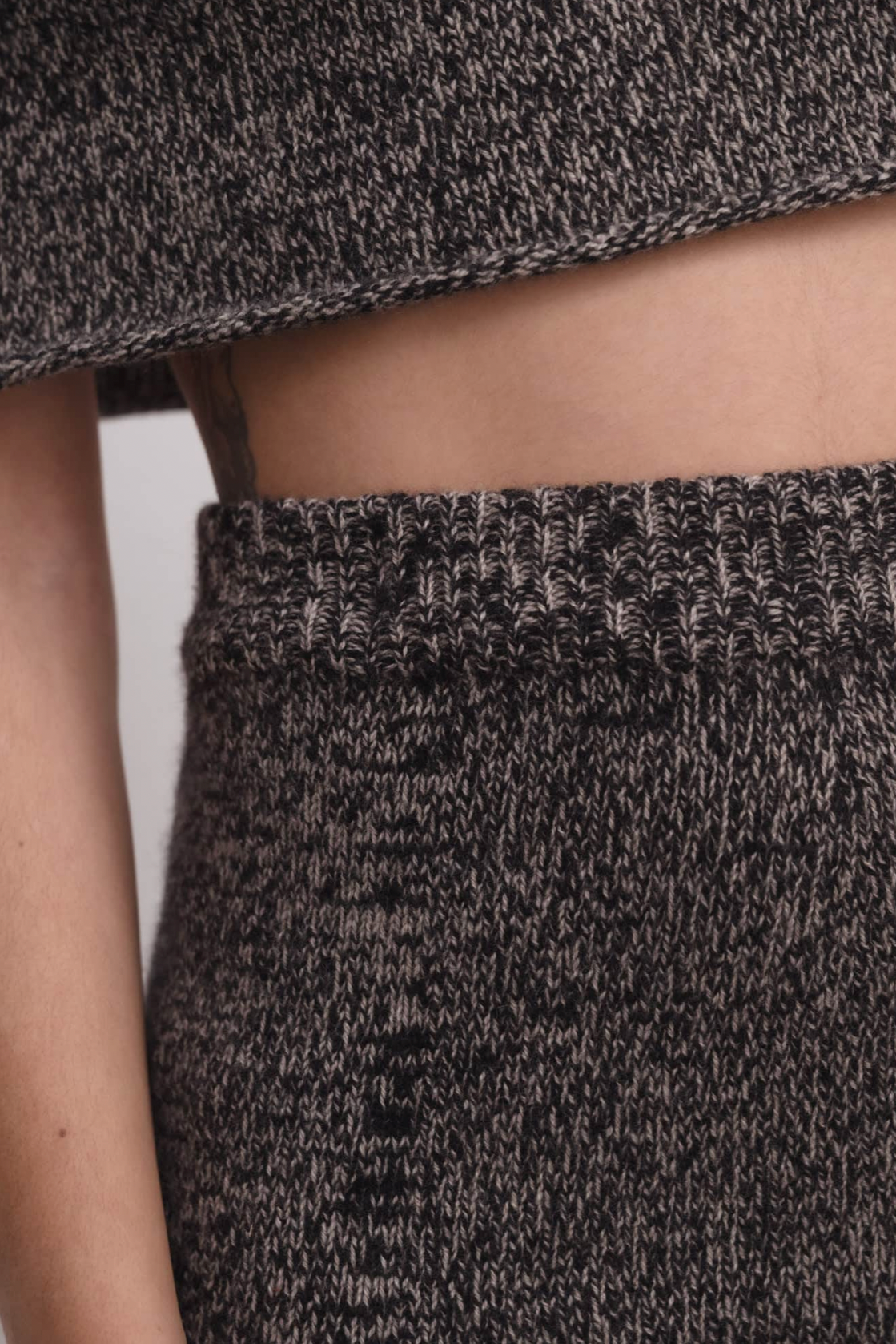 Kem Mini Skirt in Black & Camel Melange