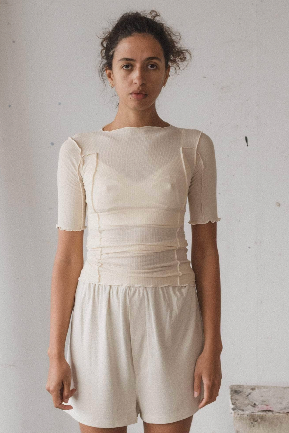 Omato 3/4" Tee in Off White