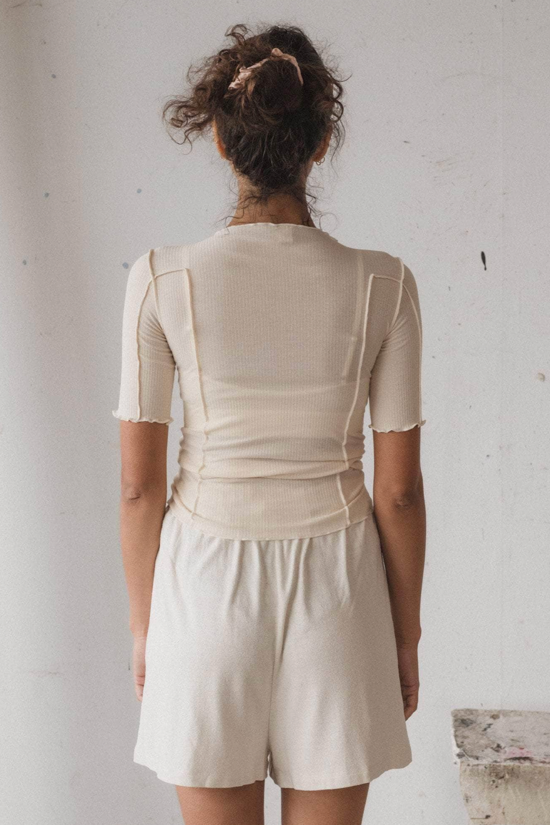 Omato 3/4" Tee in Off White