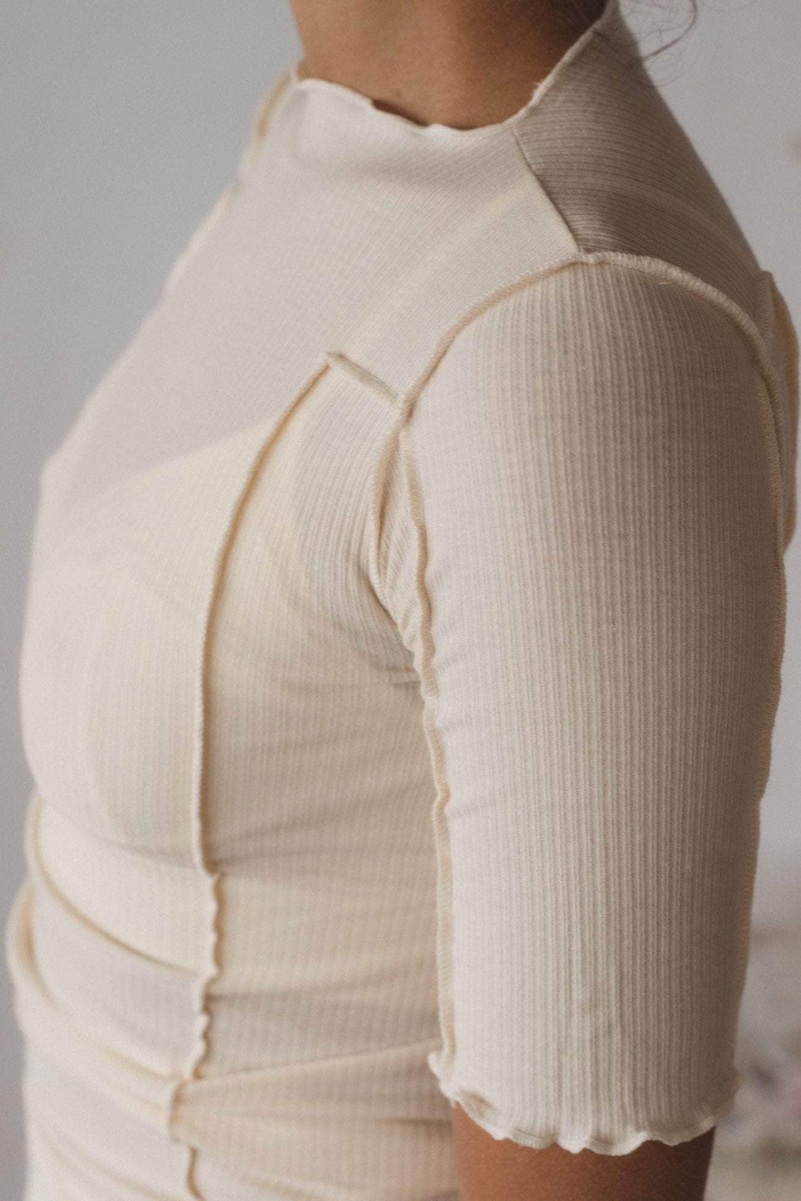 Omato 3/4" Tee in Off White