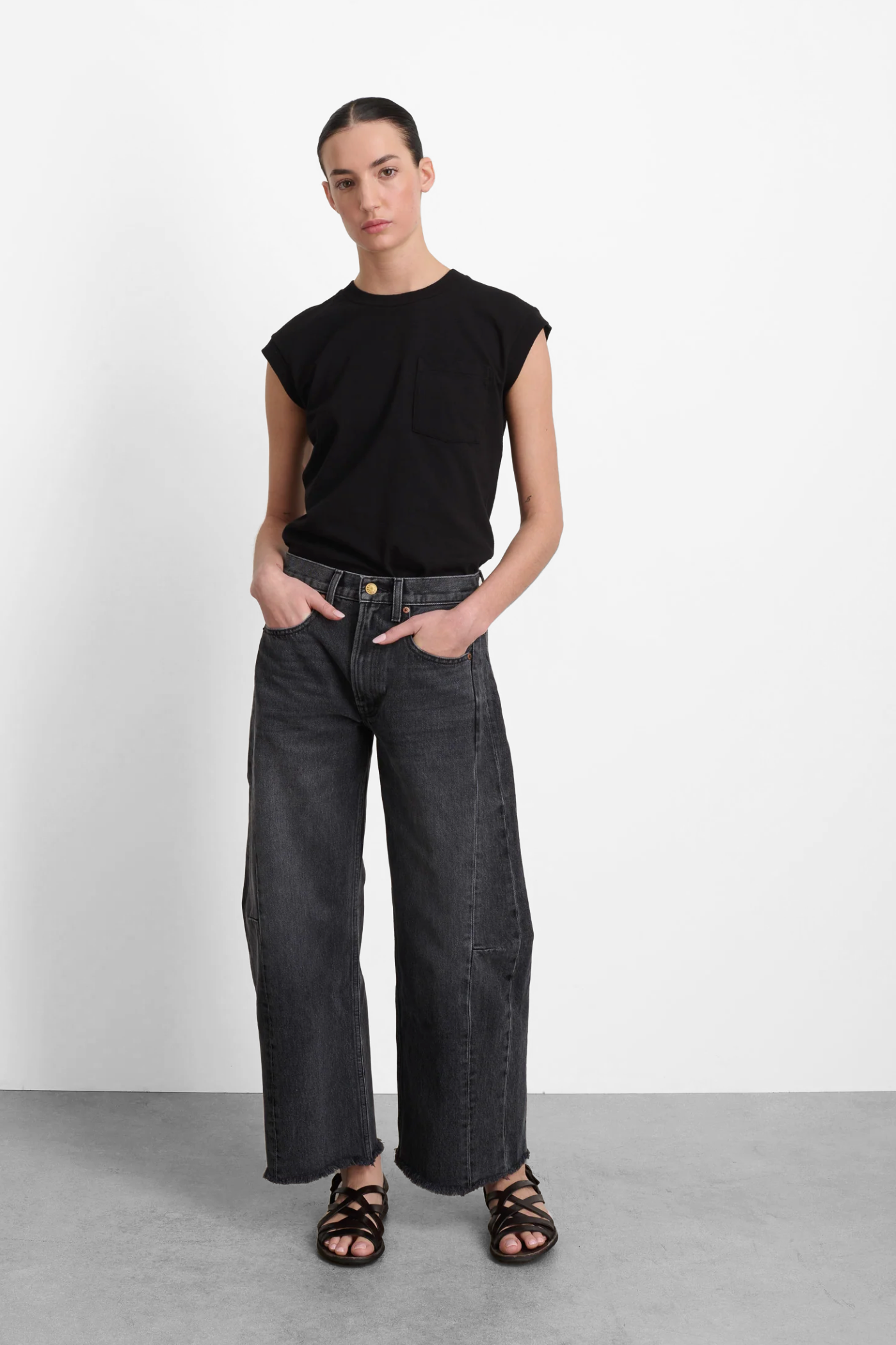 Relaxed Lasso Jean in Stil Black by B Sides
