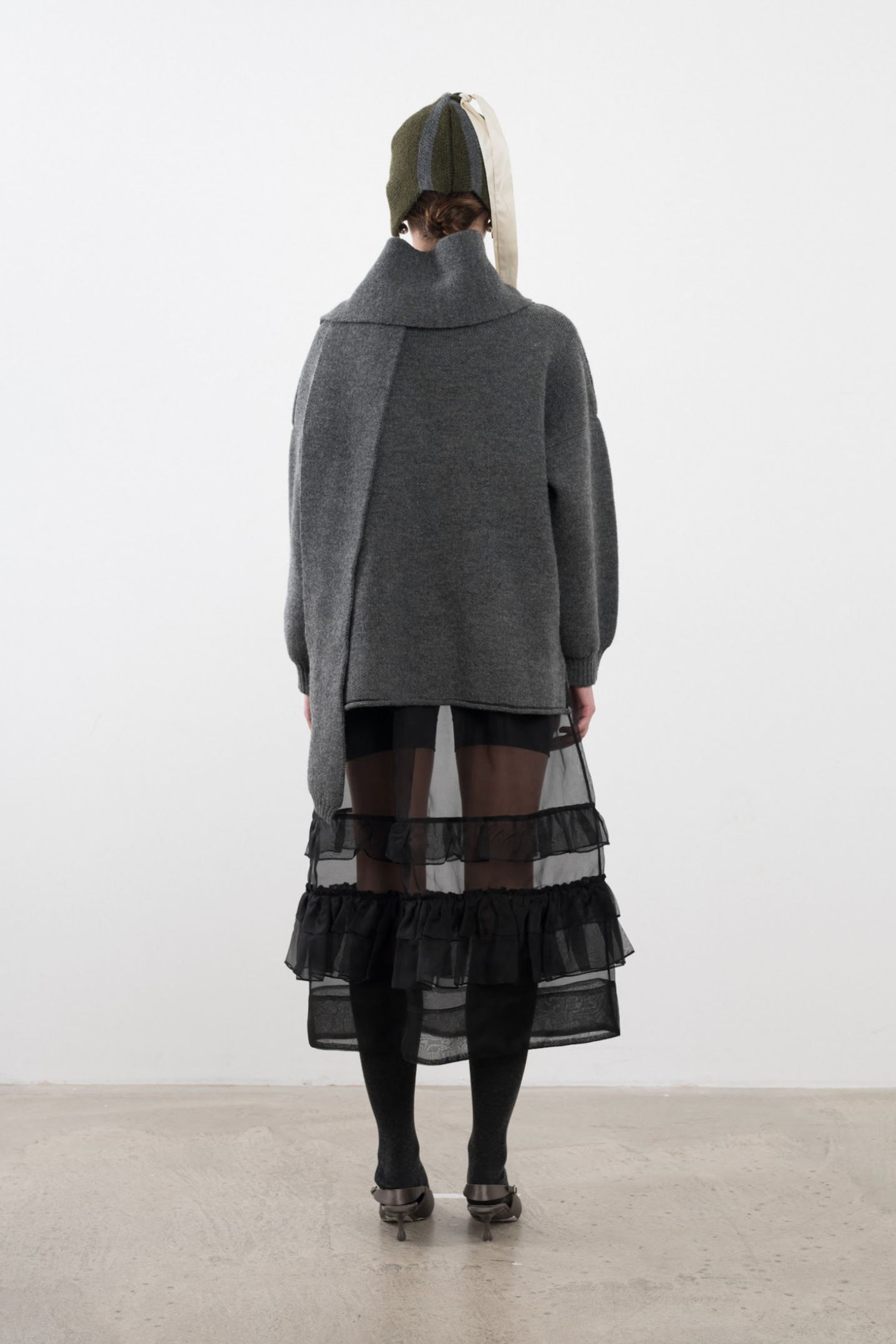 Wrap Neck Pullover in Slate