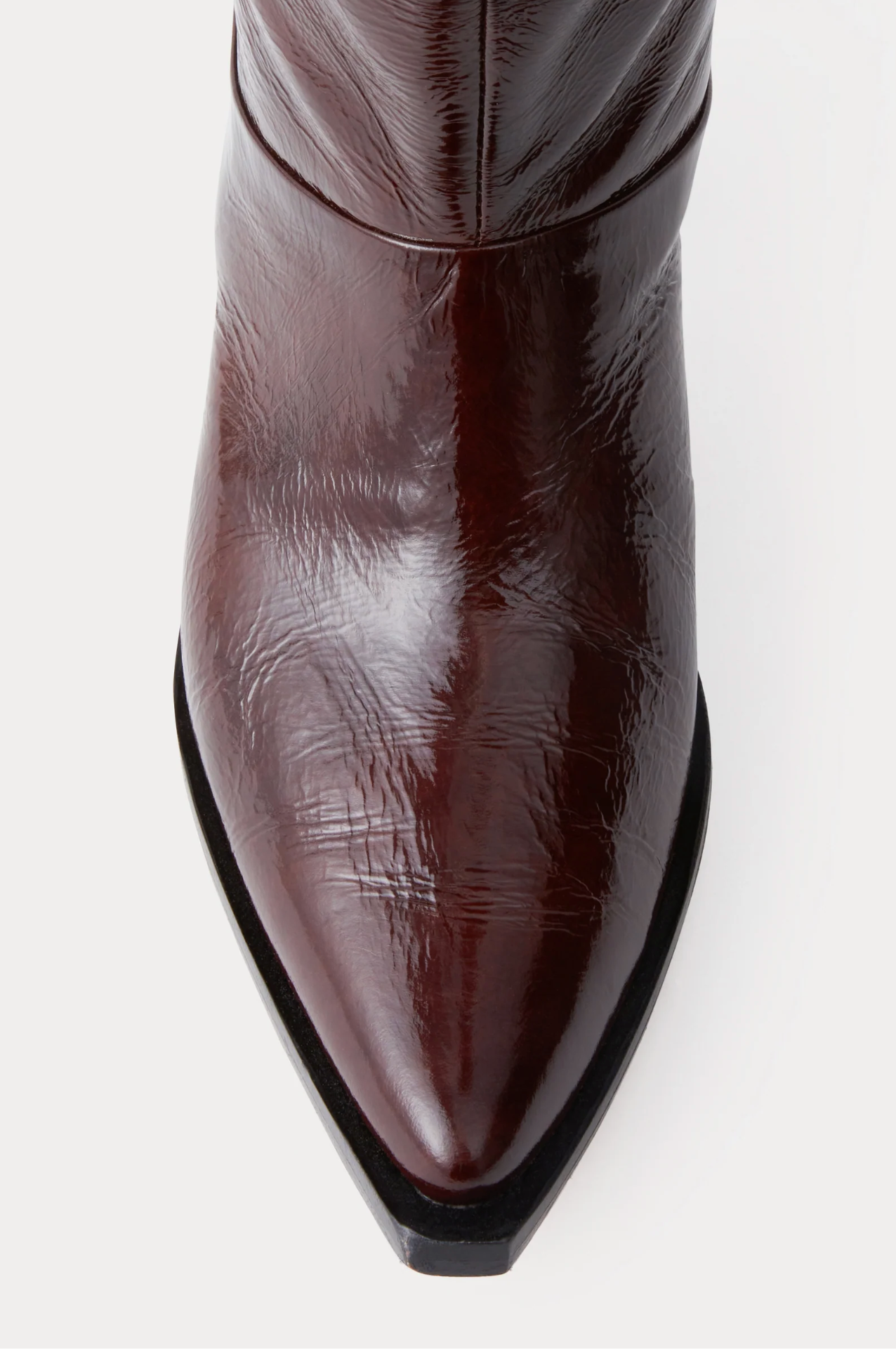 Rene Boot in Chestnut Crinkle Patent Leather