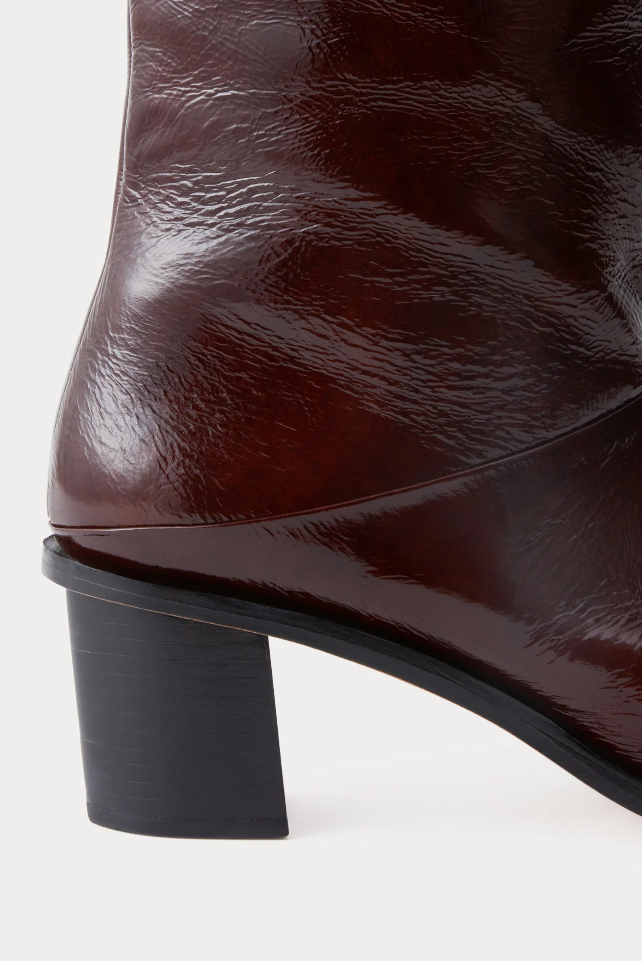 Rene Boot in Chestnut Crinkle Patent Leather